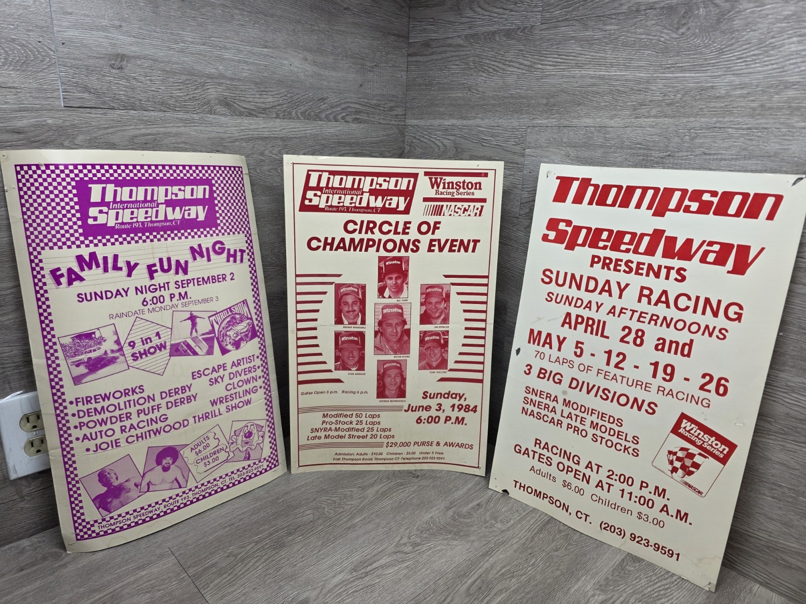 Vtg 1980s Thompson Speedway Modified Late Model Racing Posters Vtg 1980s Thompson Speedway Modified Late Model Racing Posters