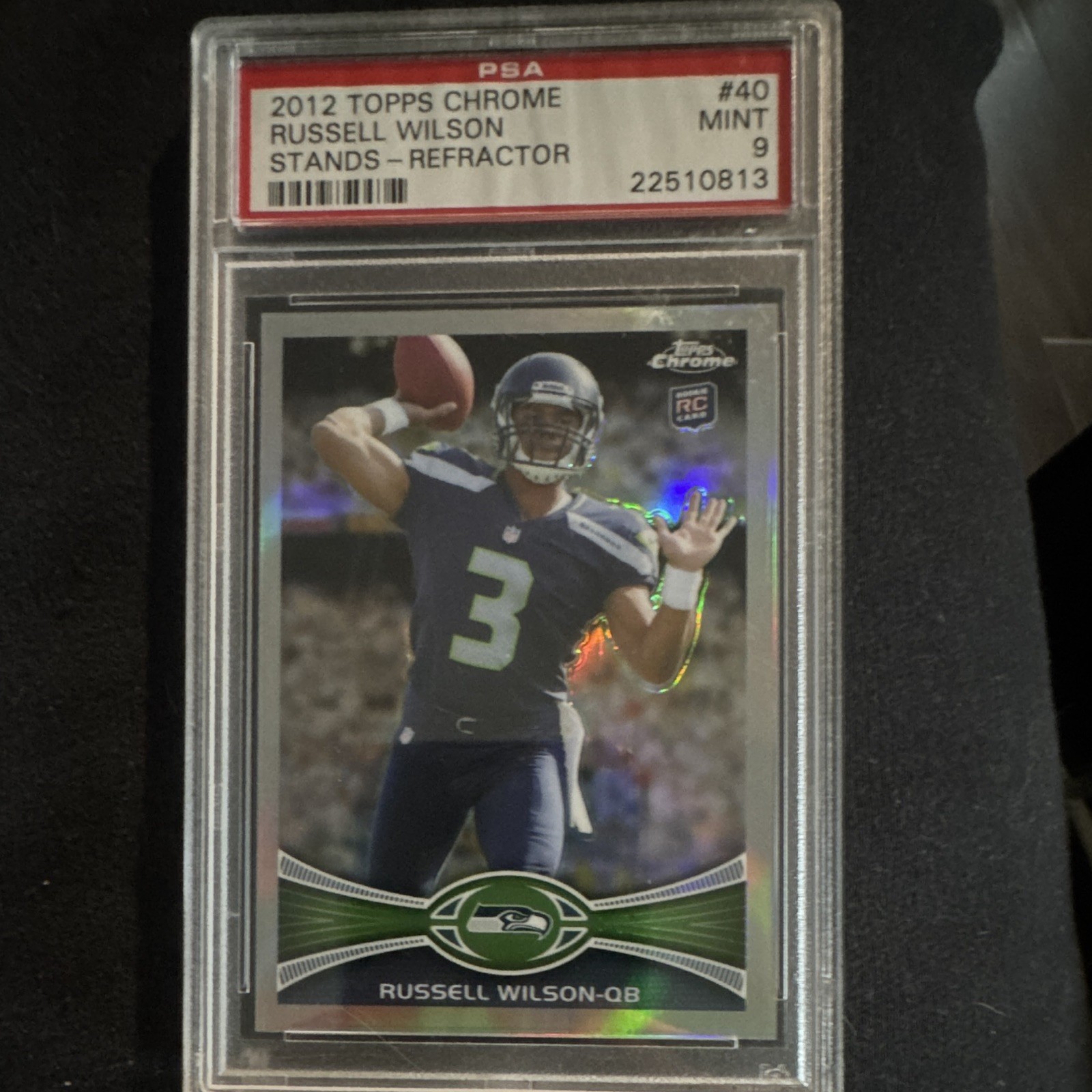 Topps 2012 Chrome Russell Wilson RC Stands Refractor #40 PSA 9 Seahawks
