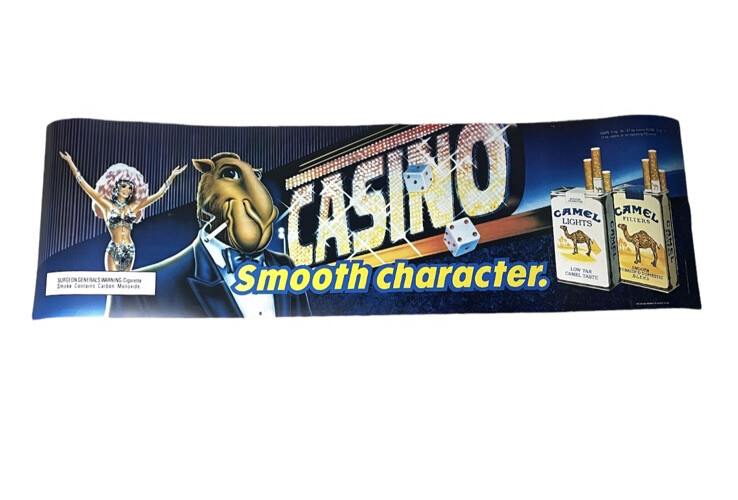 Vintage 1989 Camel Joe Casino Smooth Character 48.5”x14.75” Translite Art  Sign￼