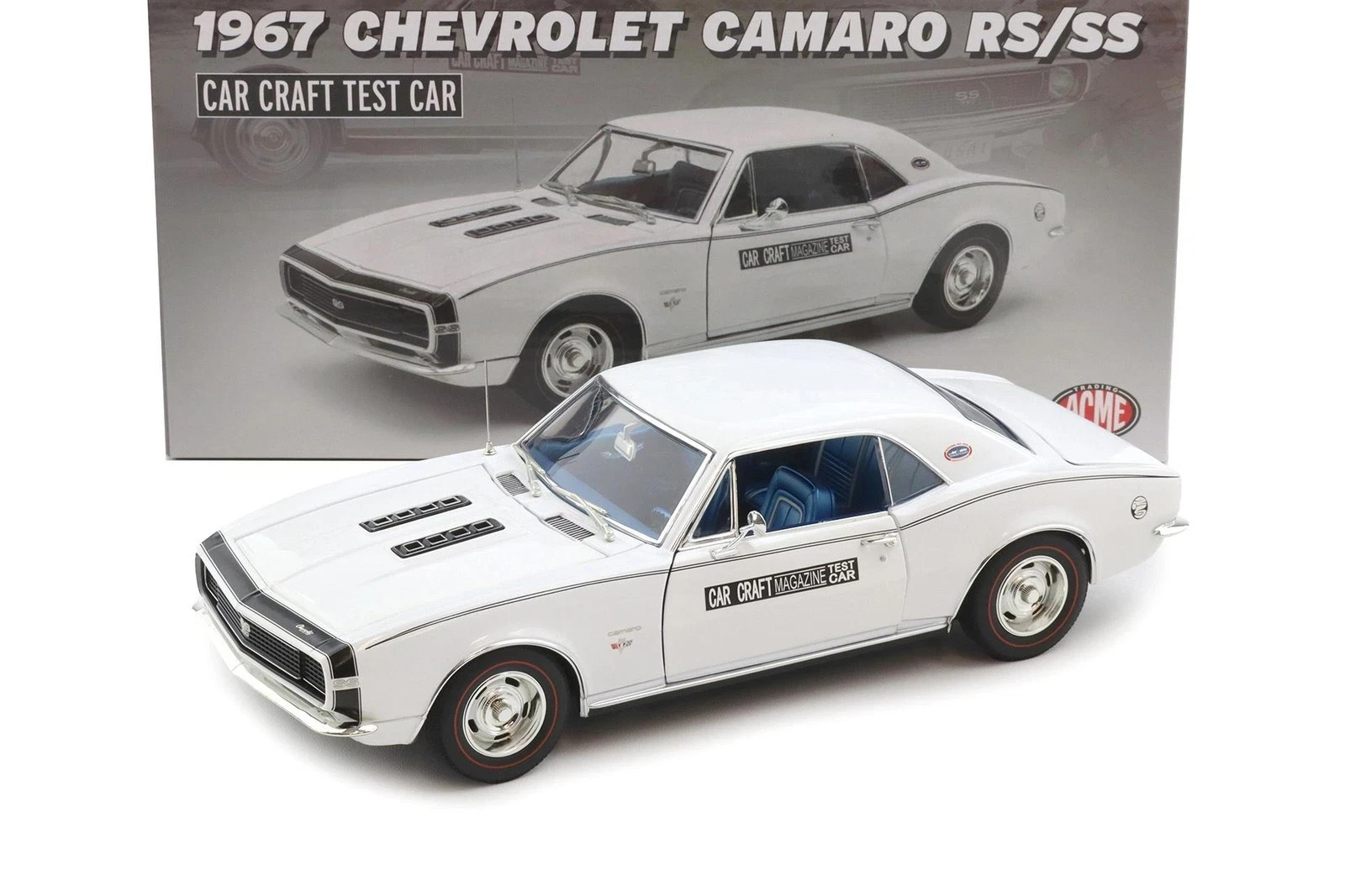1:18 ACME 1967 Chevrolet Camaro RS/SS Coupe Car Craft Test Car White A1805734 1:18 ACME 1967 Chevrolet Camaro RS/SS Coupe Car Craft Test Car White A1805734