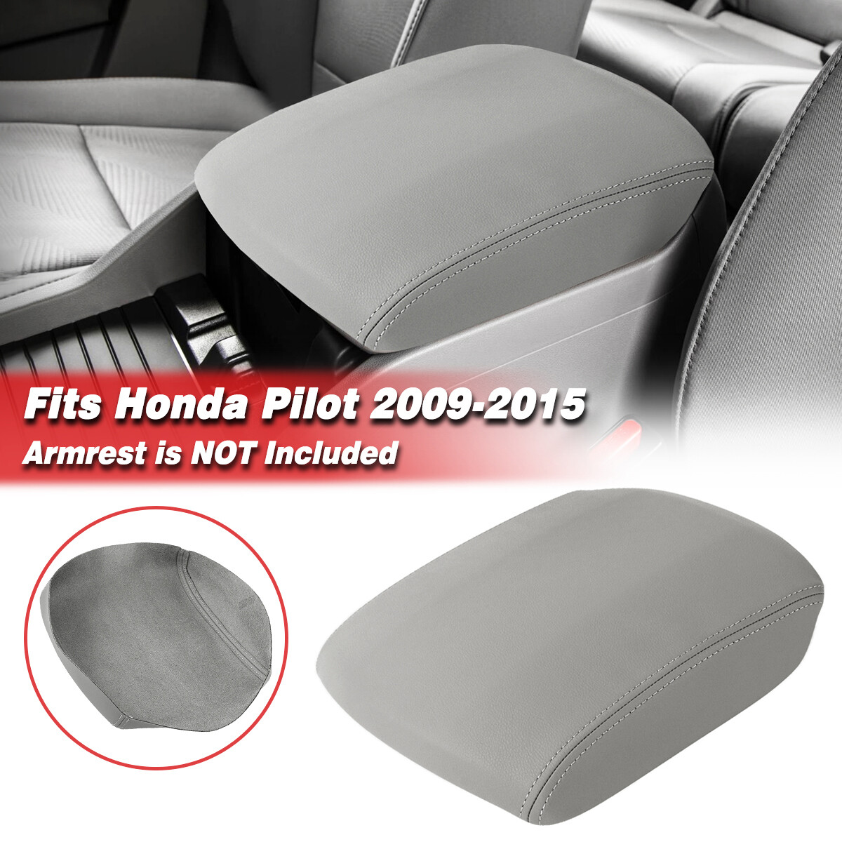 Fits 2009-2015 Honda Pilot Center Console Lid Armrest Replacement Cover Gray Fits 2009-2015 Honda Pilot Center Console Lid Armrest Replacement Cover Gray