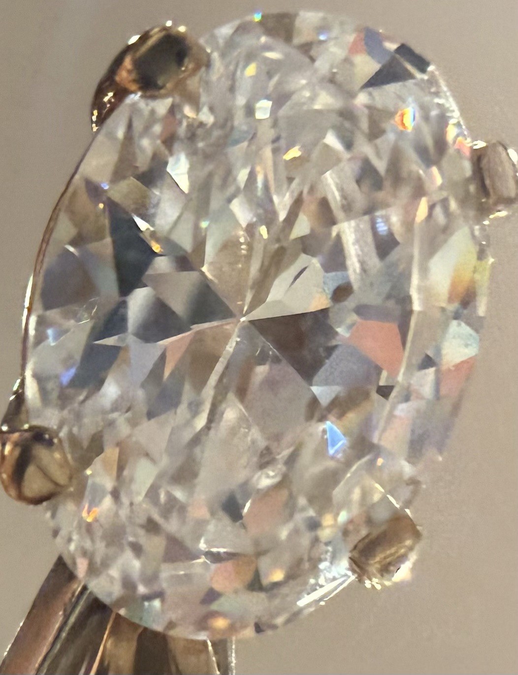 HUGE Vintage Estate 10K Yellow Gold CZ Pendant, 4g, 1/2” Gem, Scrap Or Wear