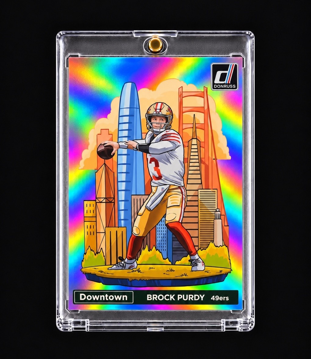 BROCK PURDY DOWNTOWN 2024 DONRUSS TRUE DOWNTOWN RARE Jumbo 49ERS Authentic REAL