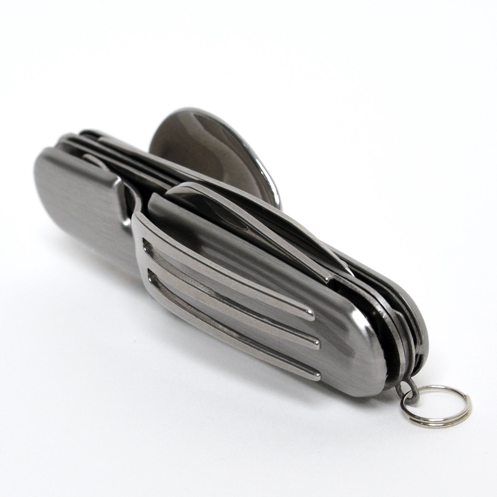 4-in-1 Folding Camping Cutlery Set Eating Utensil Fork Knife Spoon Mess Kit 4-in-1 Folding Camping Cutlery Set Eating Utensil Fork Knife Spoon Mess Kit