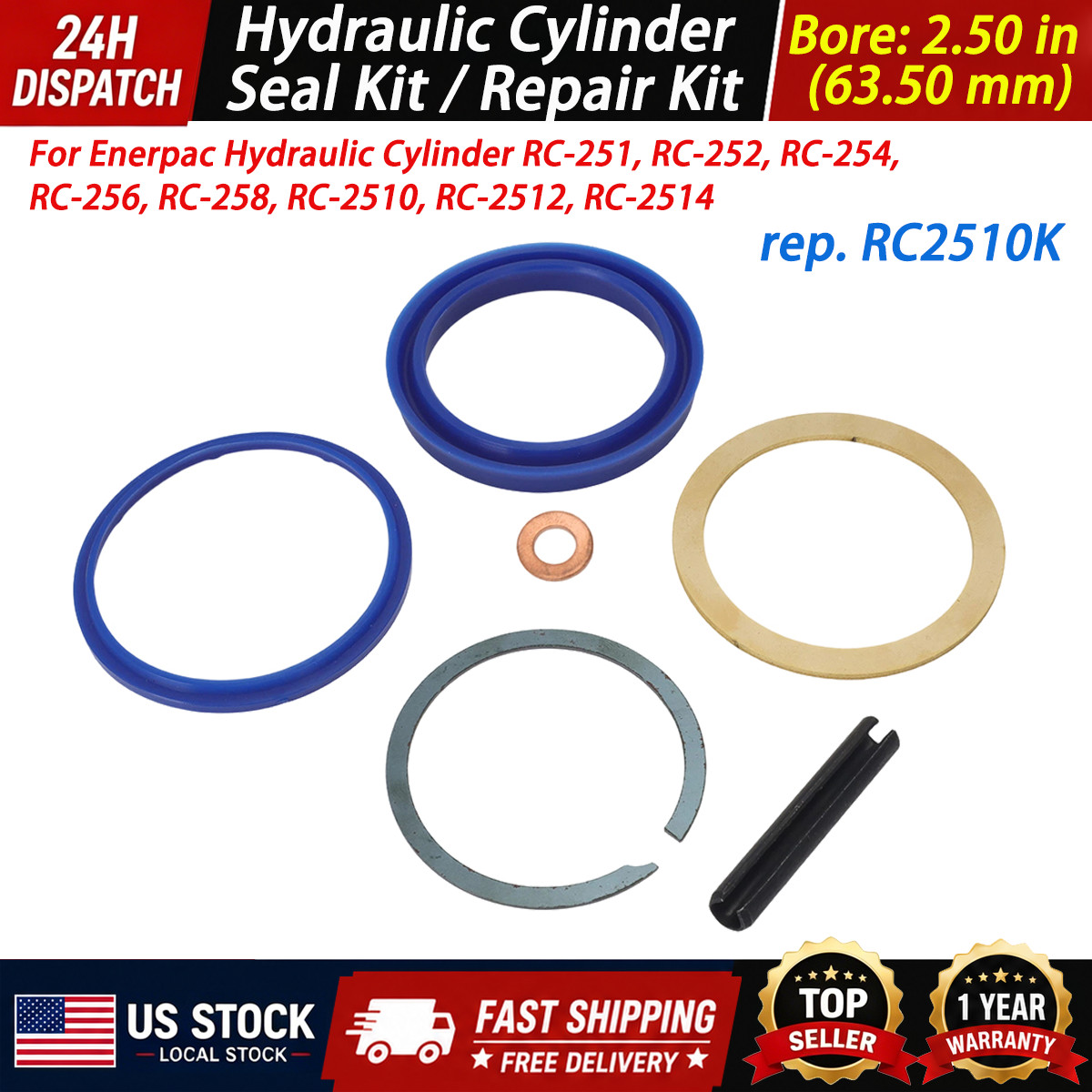 RC2510K Seal Kit for Enerpac Hydraulic Cylinder C-251 RC-252 RC-254 RC256 RC2510