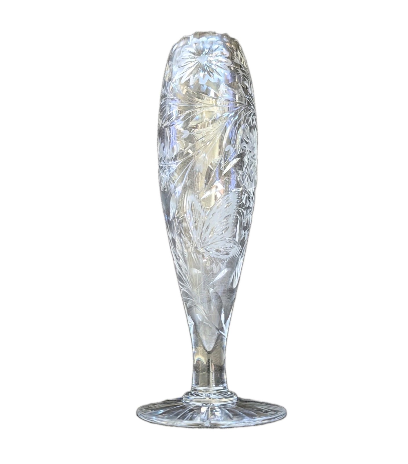 Antique c 1915 American Brilliant Cut Glass Pairpoint Murillo Pattern Vase 11\ Antique c 1915 American Brilliant Cut Glass Pairpoint Murillo Pattern Vase 11\