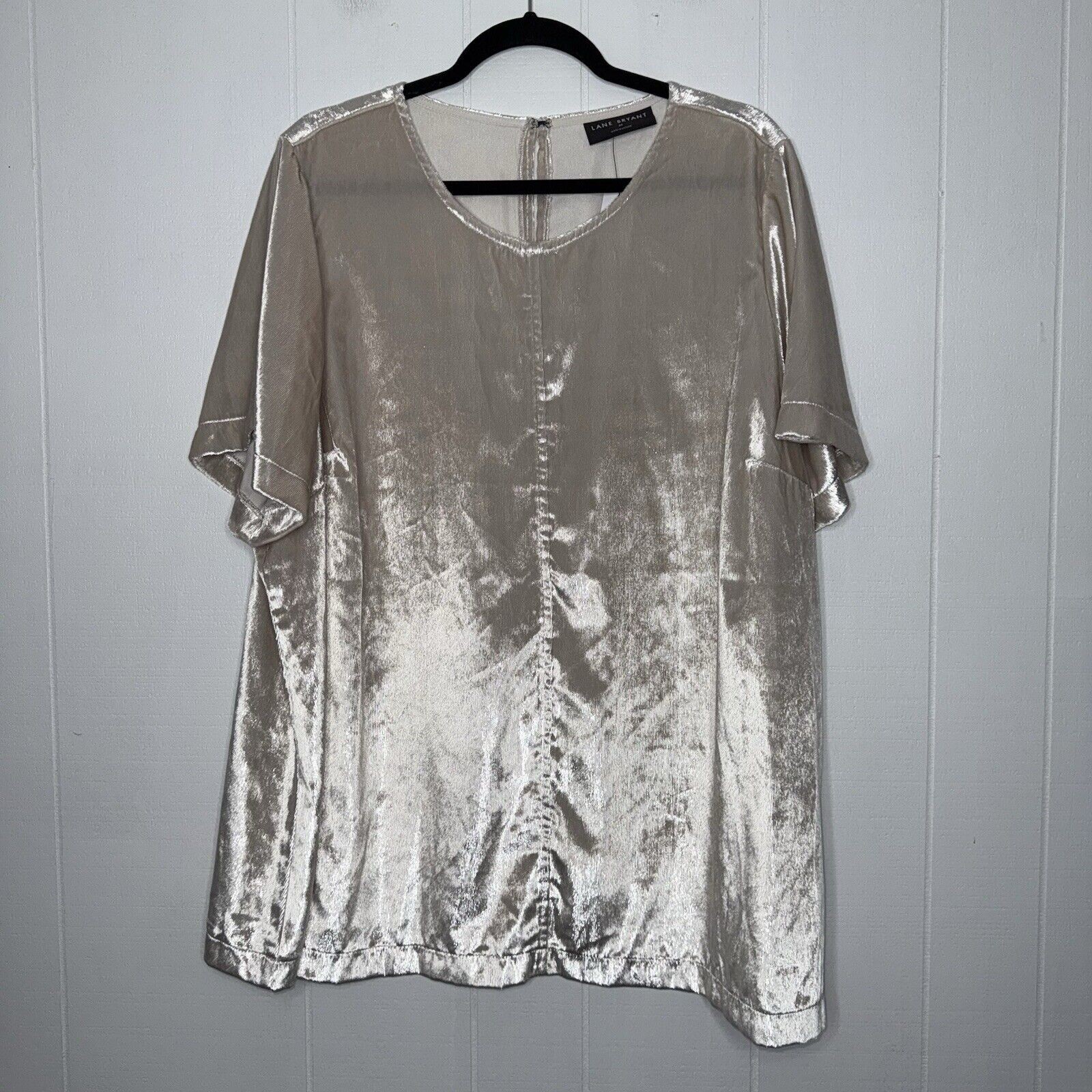 Lane Bryant Women’s Lurex Boatneck Swing Top Shimmer Size 24 NWT