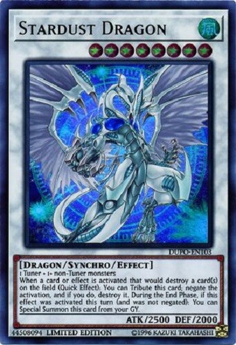 Yugioh - Stardust Dragon - Holographic Ultra Rare - Limited Edition Card
