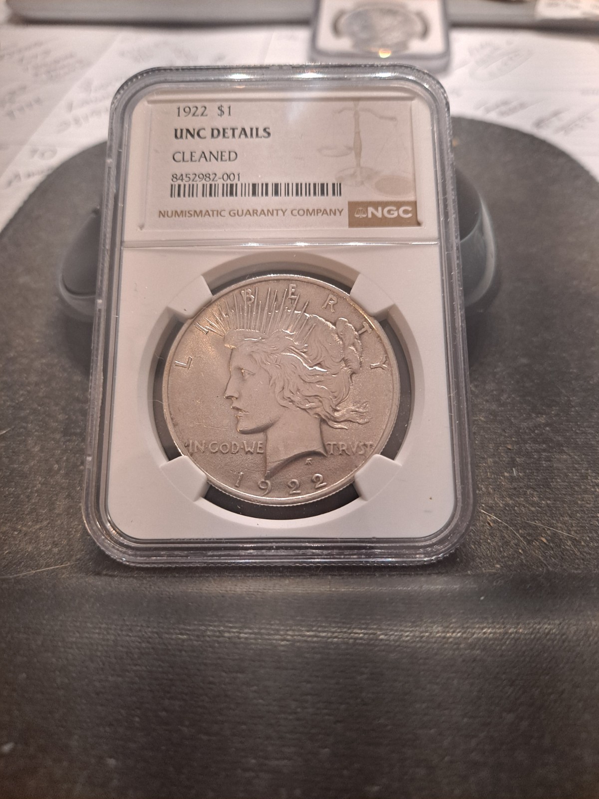 1922 P Peace Silver Dollar NGC UNC DETAILS Cleaned 1922 P Peace Silver Dollar NGC UNC DETAILS Cleaned