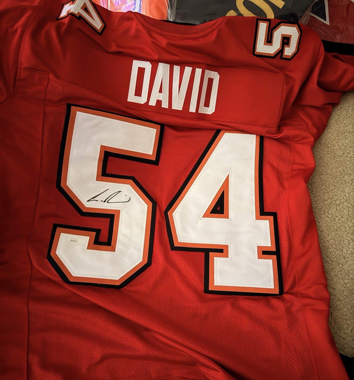 Lavonte David Signed Autographed Tampa Bay Buccaneers Jersey JSA 