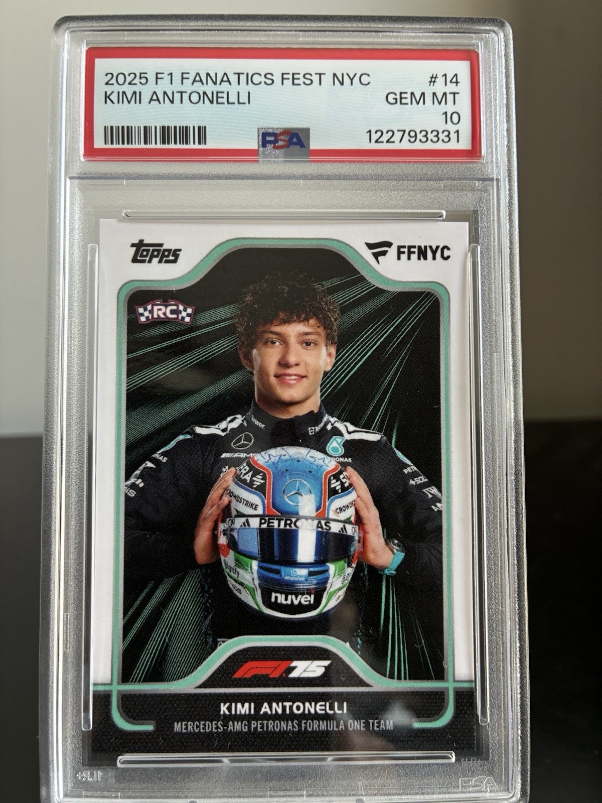2025 Topps F1 Fanatics Fest NYC Kimi Antonelli #14 PSA 10 RC WDC Leader