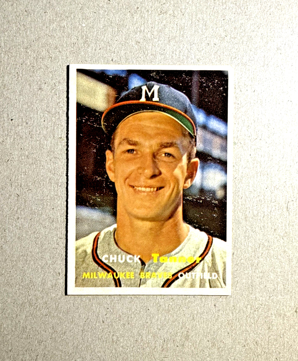 1957 Topps #392 Chuck Tanner Vintage Braves Baseball Card EXMT 1957 Topps #392 Chuck Tanner Vintage Braves Baseball Card EXMT