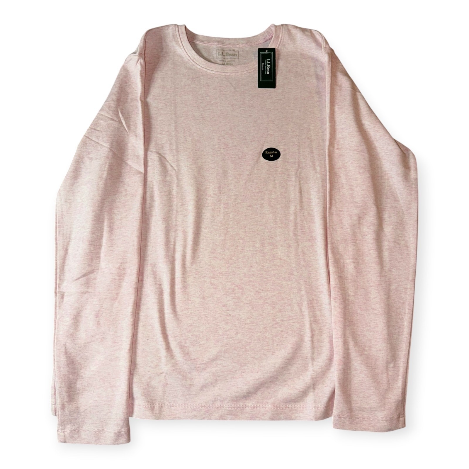 LL Bean Intrick Crew Long Sleeve T-Shirt, Pale Rose, NWT, Women\'s Medium