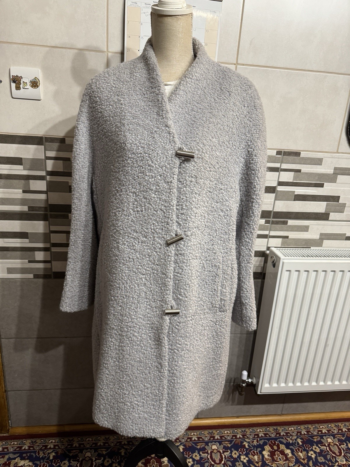 Windsmoor Women\'s Overcoat Light Grey Size 18 Button Up New Wool Blend VGC Windsmoor Women\'s Overcoat Light Grey Size 18 Button Up New Wool Blend VGC