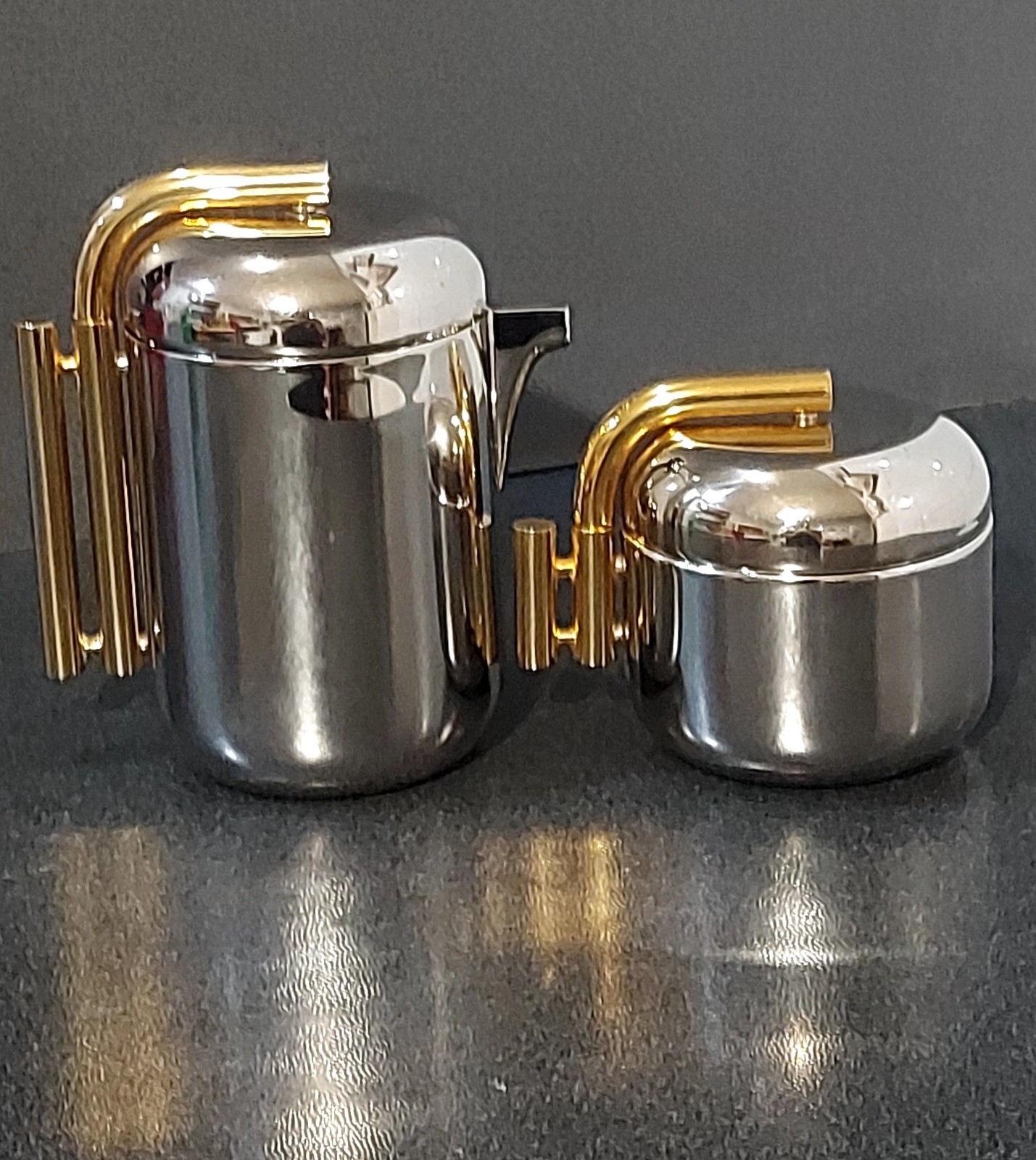  Vintage MAM Milano Coarezza Design Palladium Plated Coffee Service Mint 