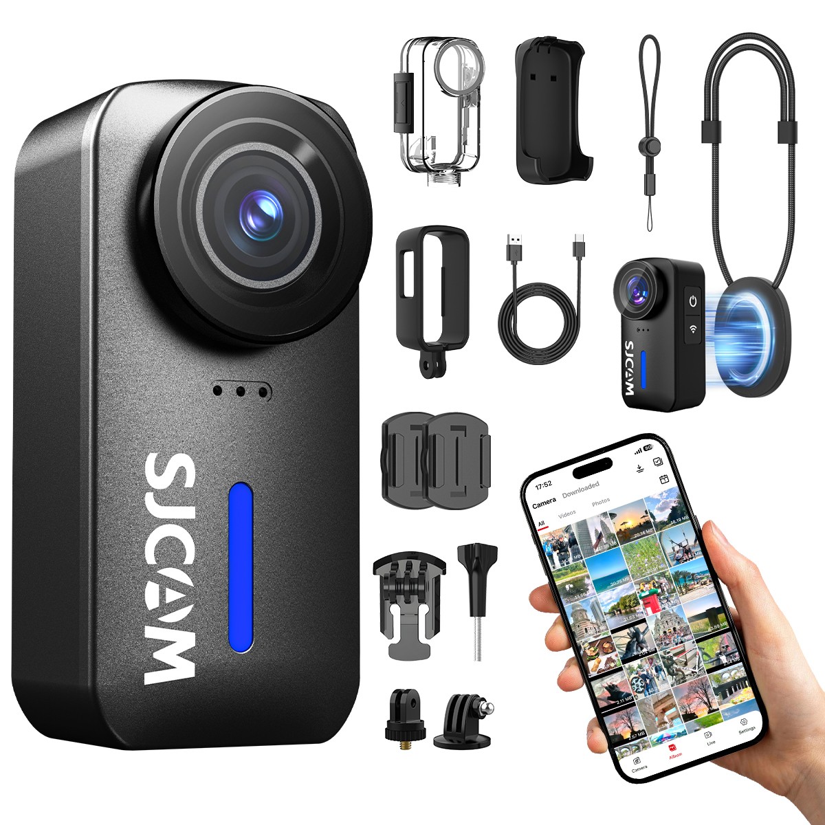 SJCAM C110+ 4K Thumb Body Camera Tiny Action Camera Magnetic Vlog Helmet Camera