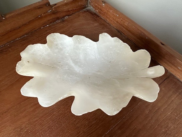 Vintage Italian Alabaster Leaf Form Tray Italy Dish Vintage Italian Alabaster Leaf Form Tray Italy Dish