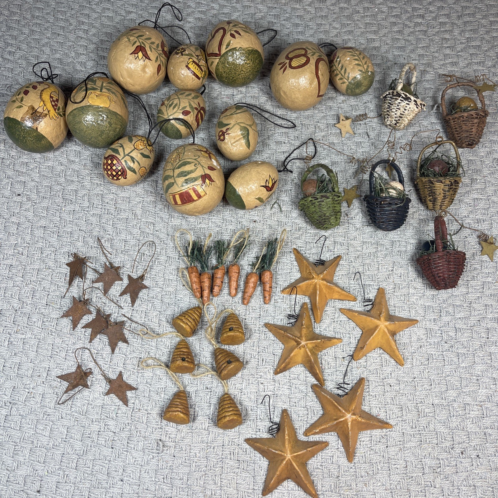 43 Pc Folk Art Easter Spring Decor 