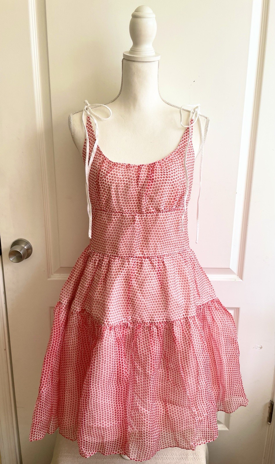 Vintage Betsey Johnson Silk Red Polka Dot Bow Straps Size 6 Dress Rockabilly 50s Vintage Betsey Johnson Silk Red Polka Dot Bow Straps Size 6 Dress Rockabilly 50s