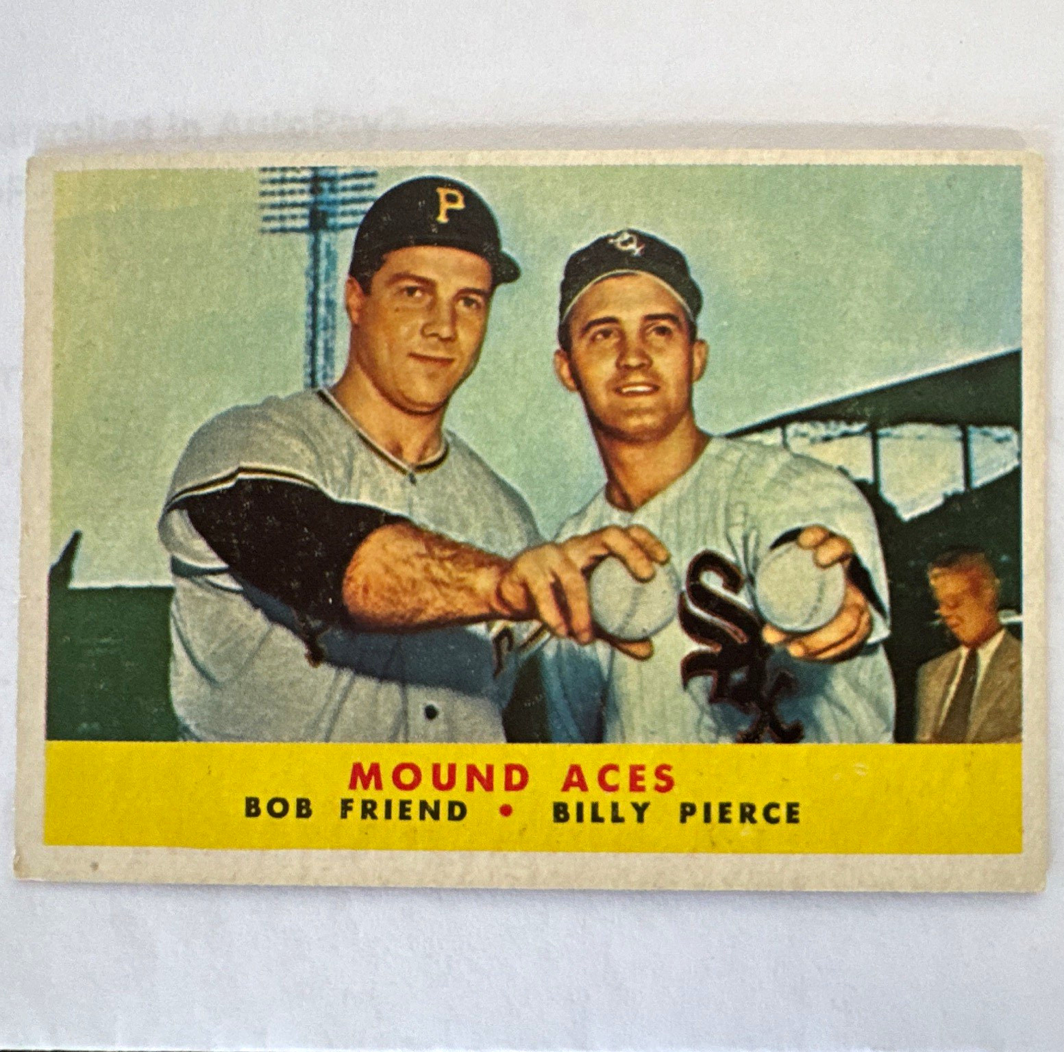 Topps 1958 #334 Mound Aces Bob Friend Billy Pierce MLB Baseball Card