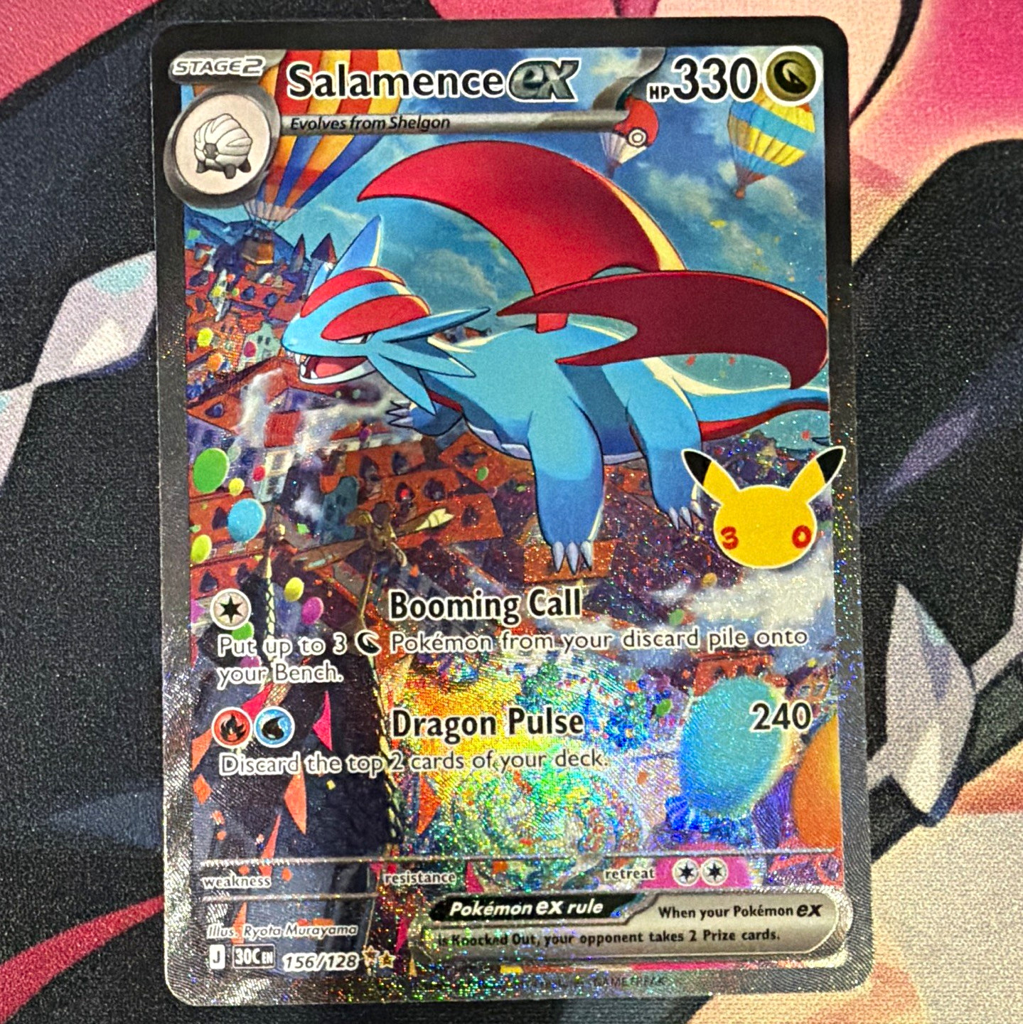 Salamence ex 156/128 pokemon 30th anniversary celebration full art sir Salamence ex 156/128 pokemon 30th anniversary celebration full art sir