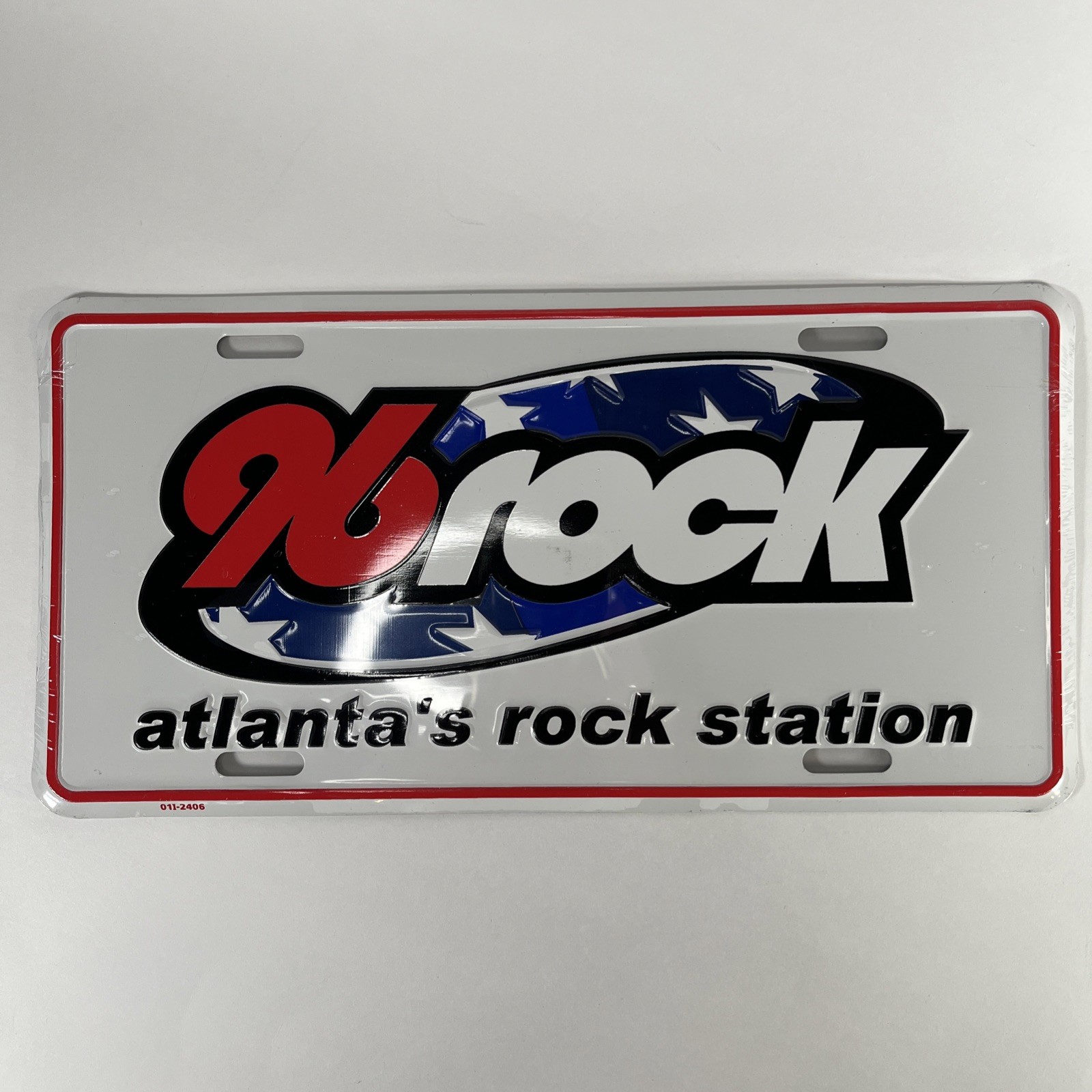 Vintage 96Rock License Tag Atlanta's Rock Station Brand New Sealed 96 Rock WKLS