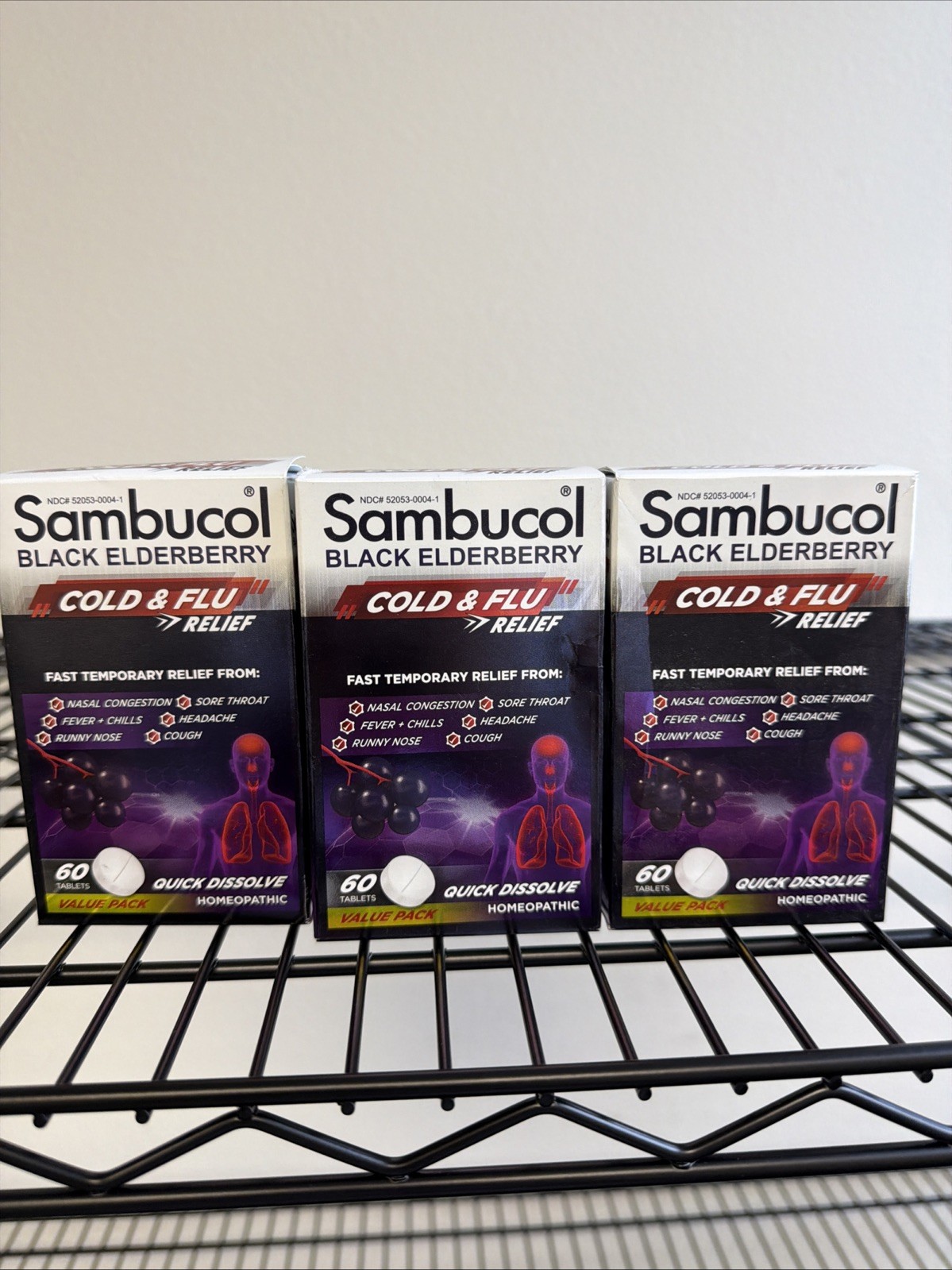 Lot of 3~ Sambucol Black Elderberry Cold & Flu Relief ~ 90 Tablets Exp 11/2027 Lot of 3~ Sambucol Black Elderberry Cold & Flu Relief ~ 90 Tablets Exp 11/2027
