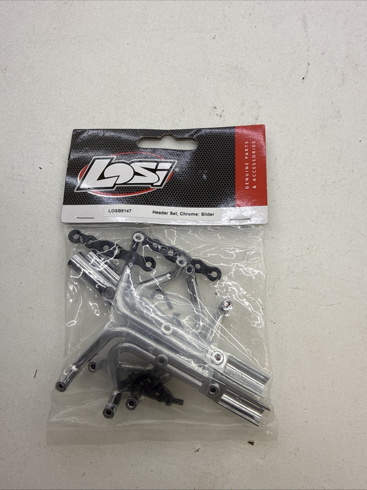 NICE RARE LOSB8147 losi slider CHROME exhaust Headers  CAR NIB B123