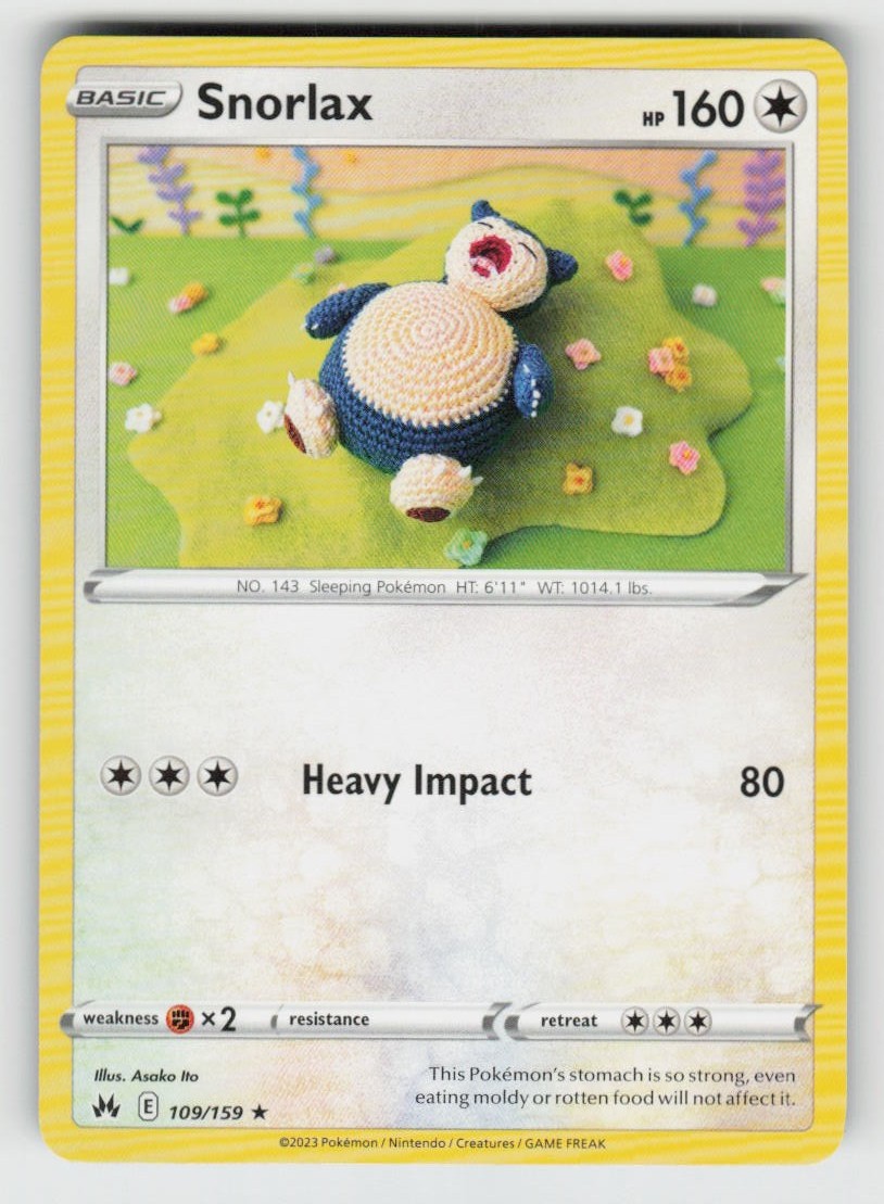 Snorlax 109/159 Rare Crown Zenith Near Mint