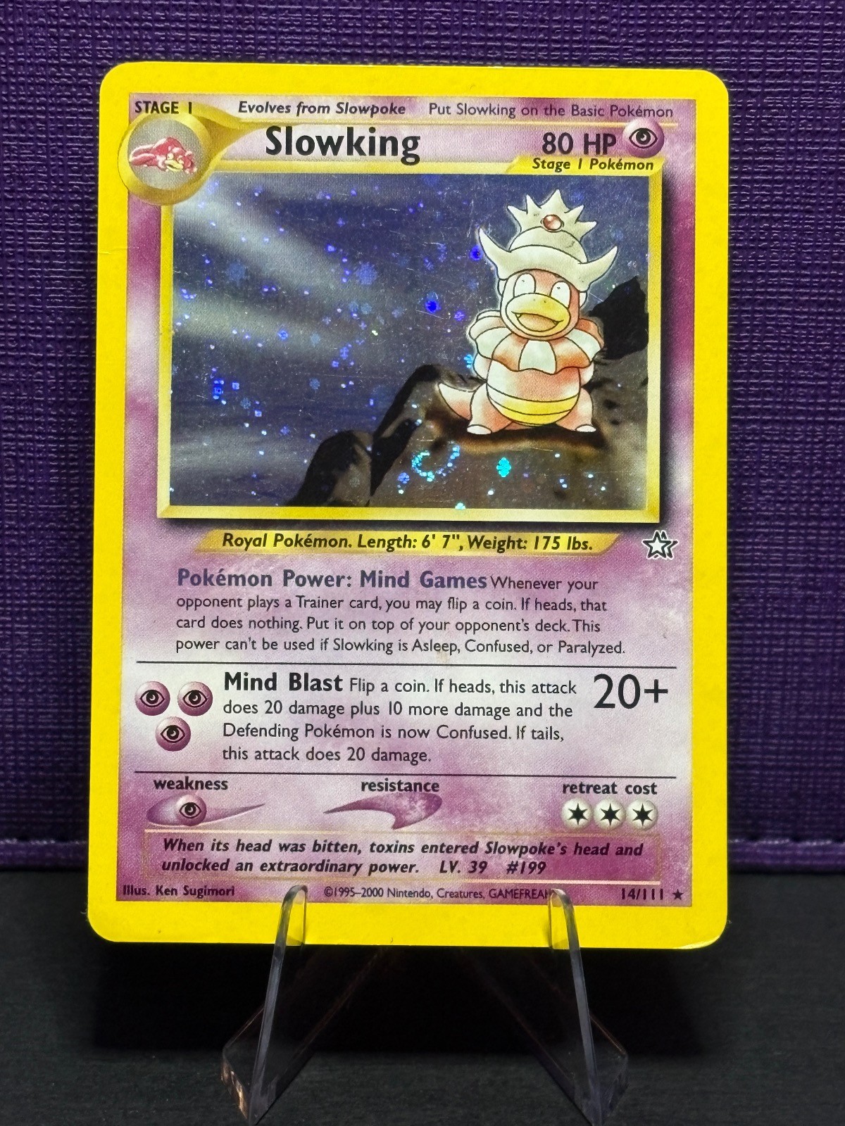 Slowking *SWIRL* 14/111 Rare Neo Genesis Pokemon Unlimited Holo DMG Slowking *SWIRL* 14/111 Rare Neo Genesis Pokemon Unlimited Holo DMG