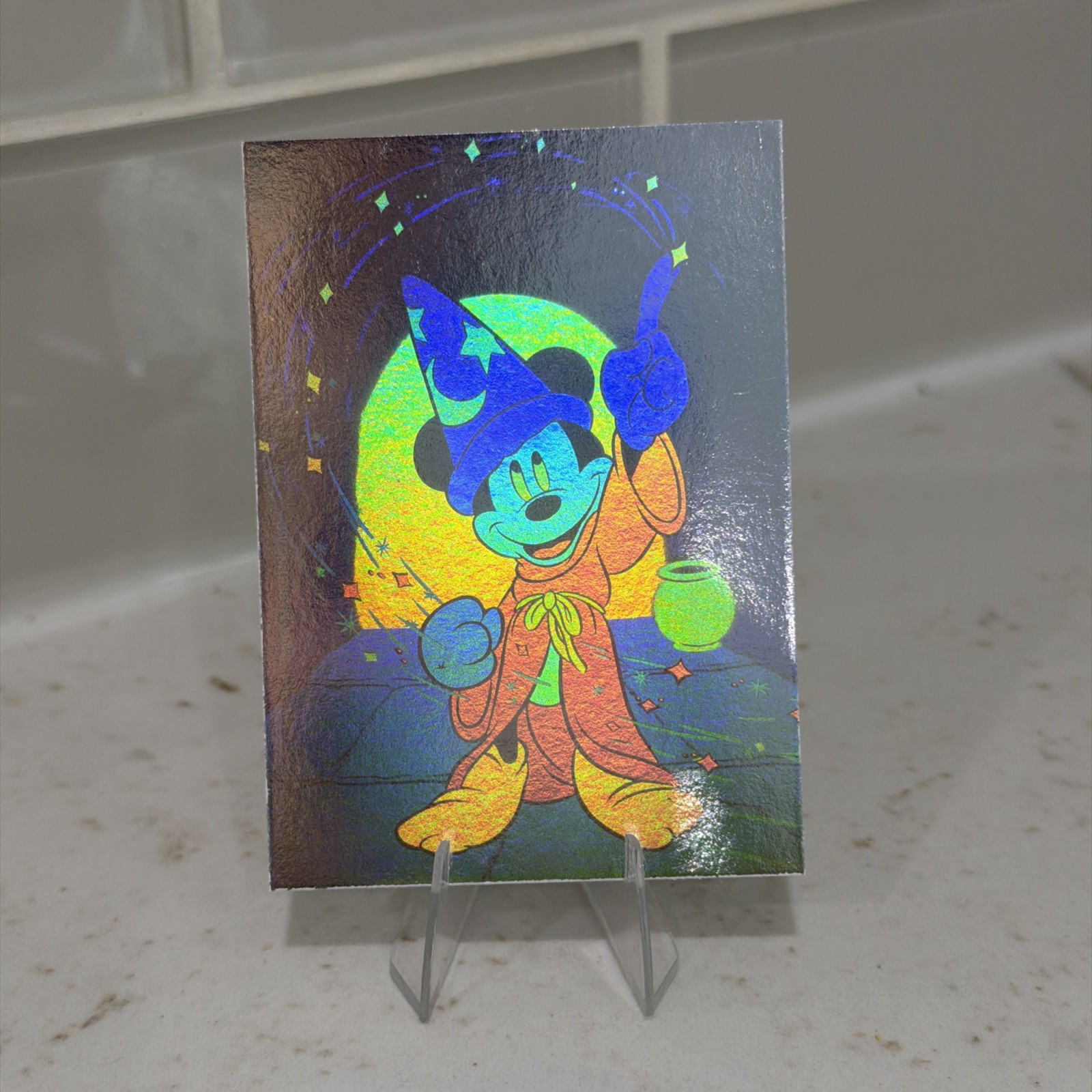 1991 Disney/Skybox Mickey Mouse Sorcerer’s Apprentice 2 Sided Hologram Fantasia