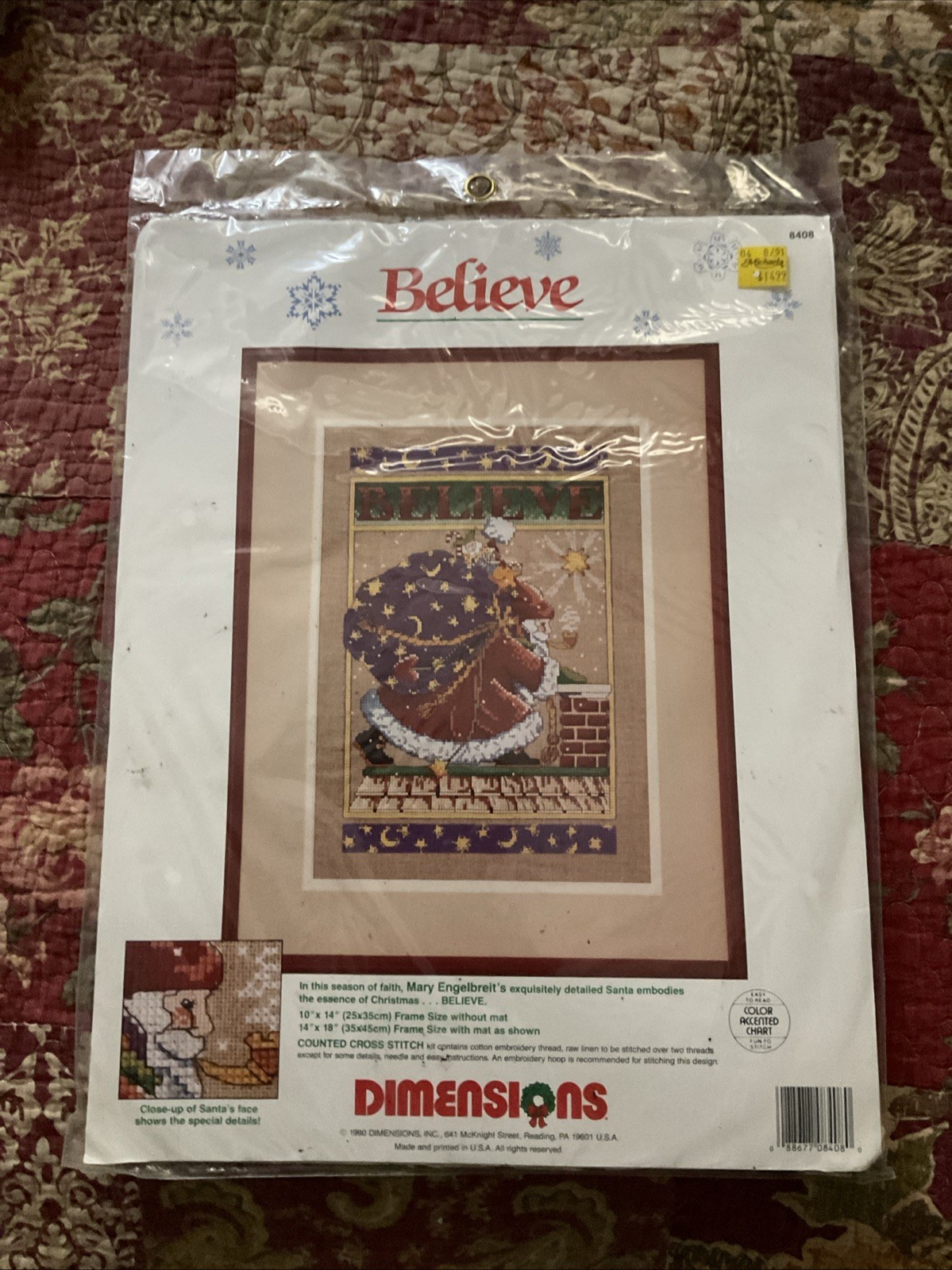 NOS - Believe Dimensions Counted Cross Stitch Kit #8408 CHRISTMAS HOLIDAY