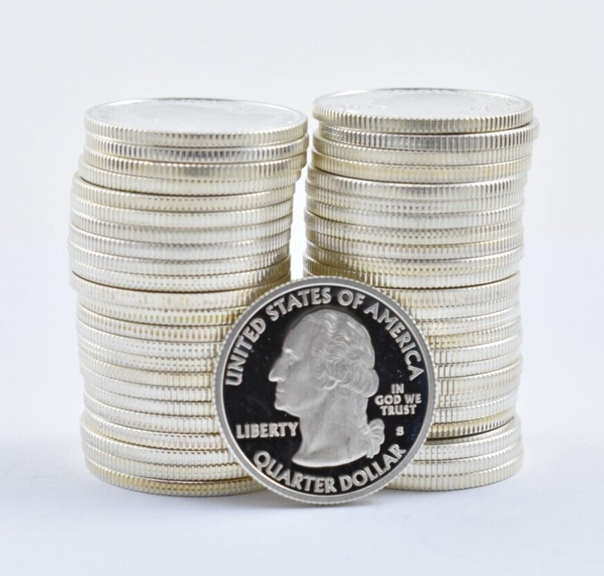 (40) $10 90% Proof State/ATB 90% Silver Quarters ROLL (40) $10 90% Proof State/ATB 90% Silver Quarters ROLL