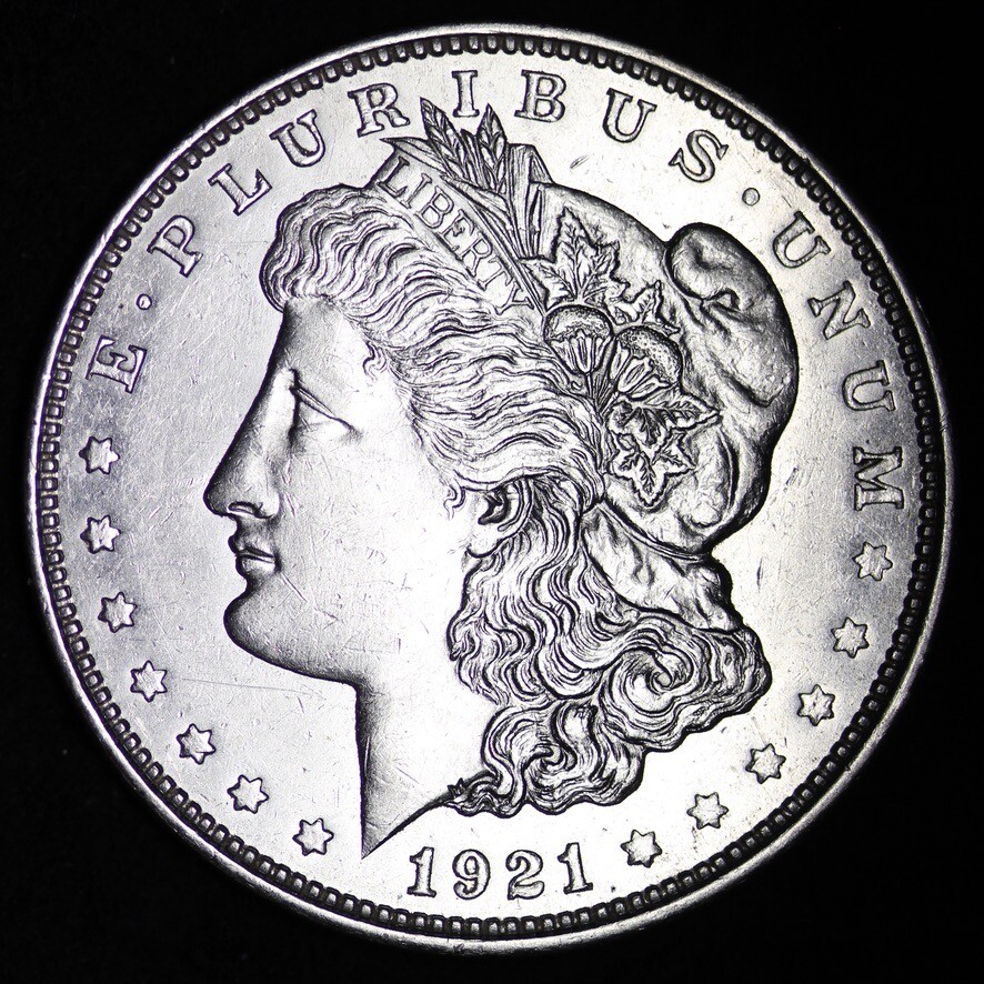 ONLY DENVER MINTED MORGAN  1921-D Morgan Silver Dollar XF / AU 90% SILVER d