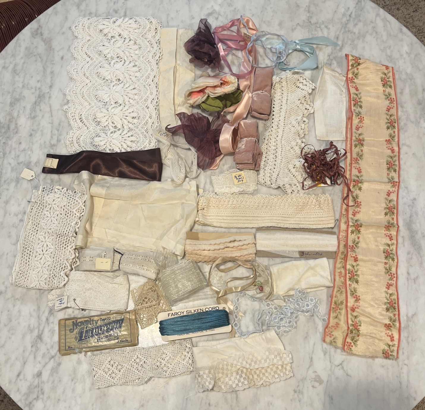 Very Large Lot Of Antique Vintage Lace and Other Trims and Ribbons Wonderful  Very Large Lot Of Antique Vintage Lace and Other Trims and Ribbons Wonderful 