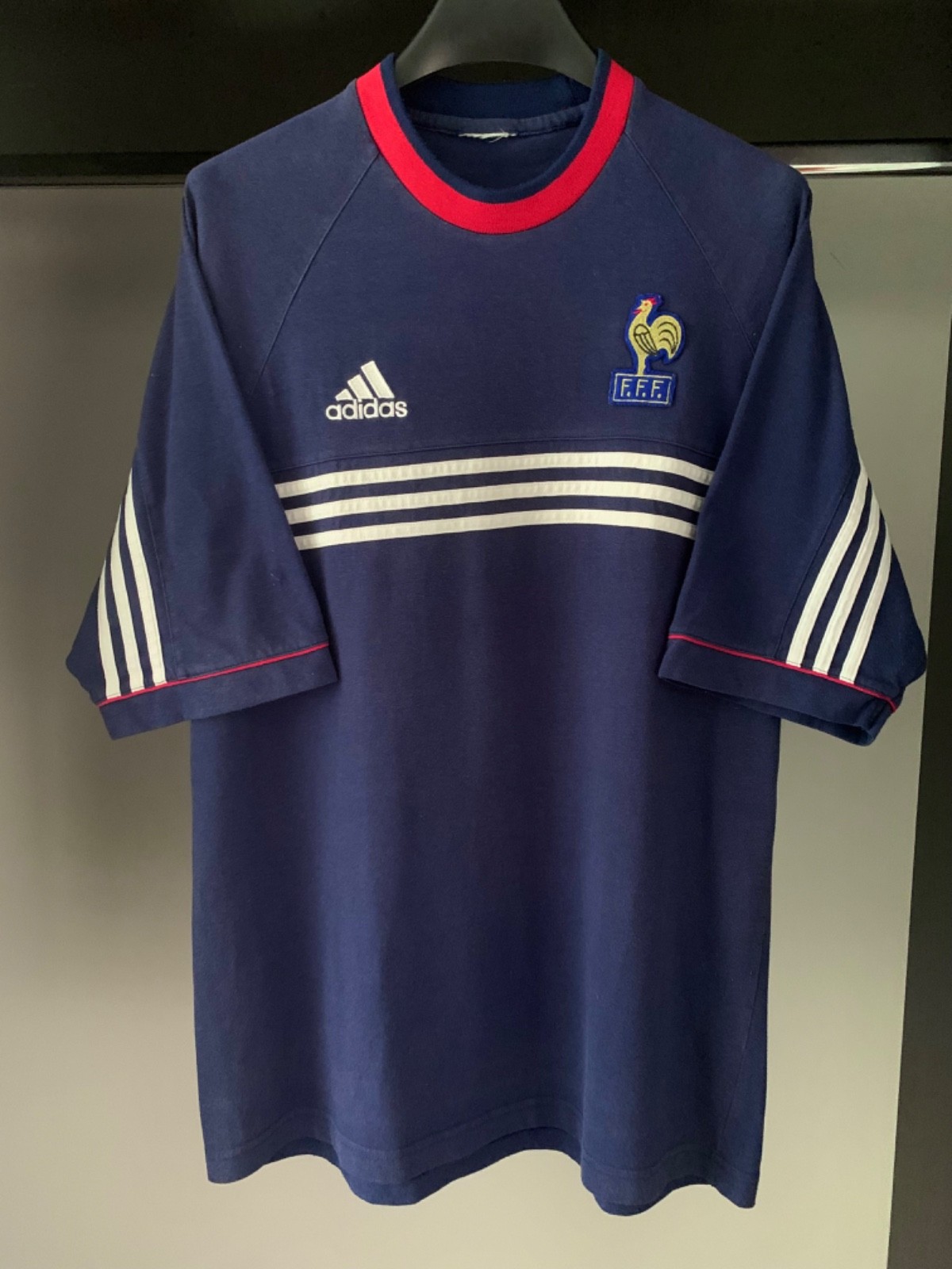 Vintage Adidas France 1998 World Cup Cotton Training Football Shirt Jersey FFF Vintage Adidas France 1998 World Cup Cotton Training Football Shirt Jersey FFF