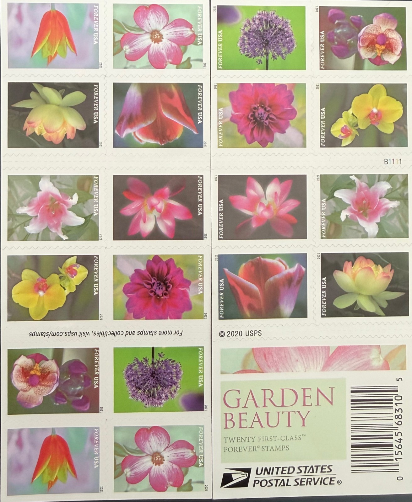 BOOKLET of 20 Scott 5558-67 GARDEN BEAUTY Forever Stamps Wedding Floral BOOKLET of 20 Scott 5558-67 GARDEN BEAUTY Forever Stamps Wedding Floral