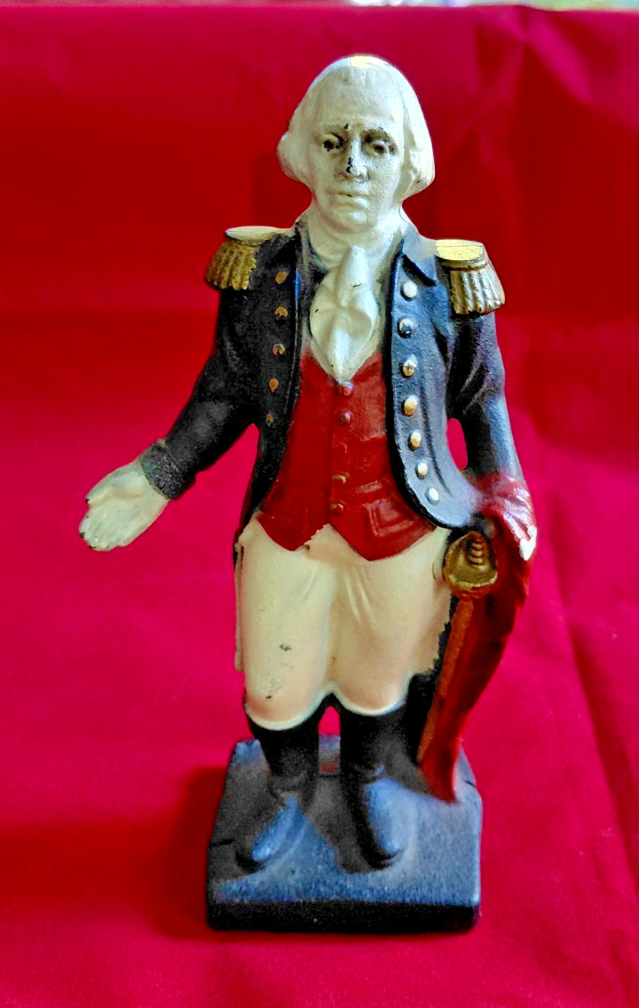 Vintage/Antique George Washington Cast Iron Still Bank - S E Bushong Vintage/Antique George Washington Cast Iron Still Bank - S E Bushong