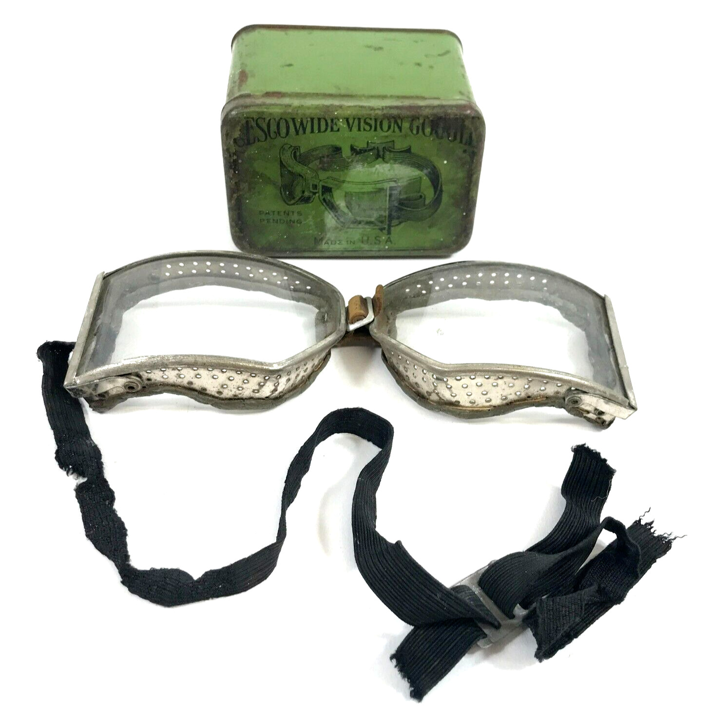 Vintage Gesco Wide Vision Goggles 1920s 1930s Steampunk Clear Glass Lenses Vintage Gesco Wide Vision Goggles 1920s 1930s Steampunk Clear Glass Lenses