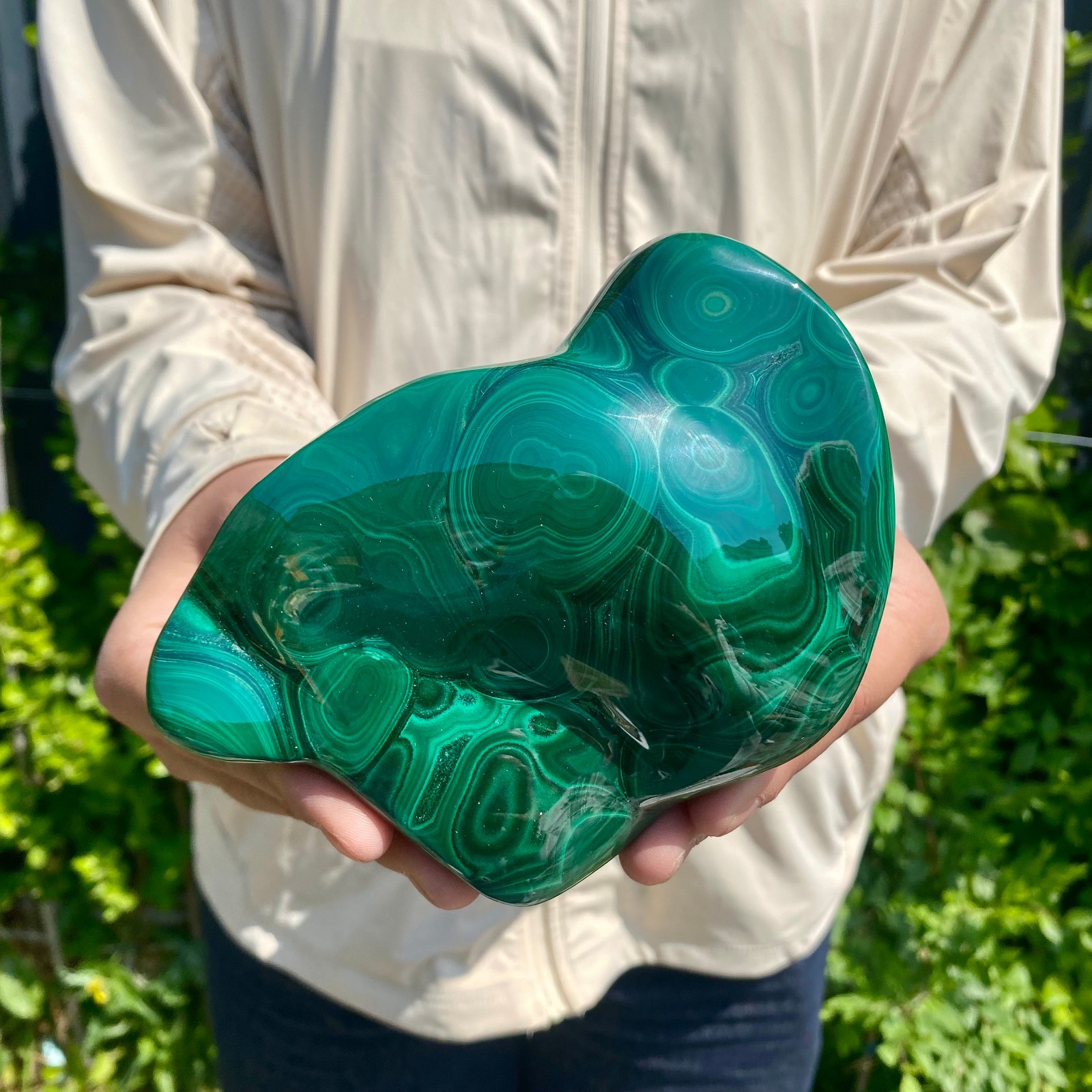 1.42LB Natural glossy Malachite transparent cluster rough mineral sample