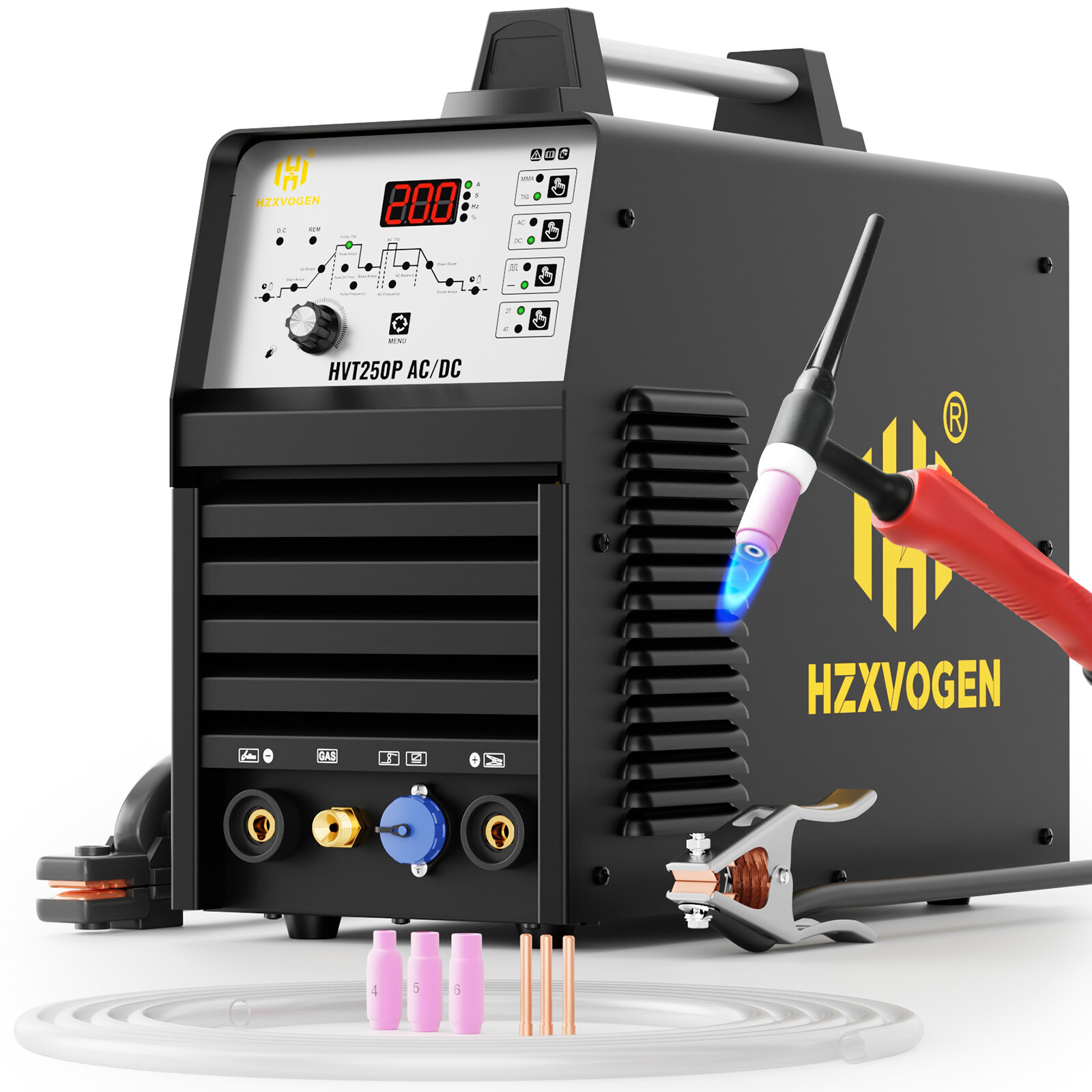 110V 220V AC DC Aluminum Tig Welder 200A HF Pulse Tig/Stick IGBT Inverter