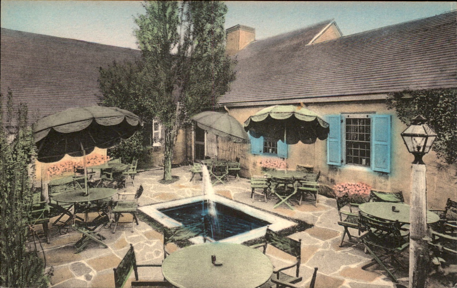 Falmouth Heights MA Sandwich Depot Courtyard c1900s-10s Vintage Postcard