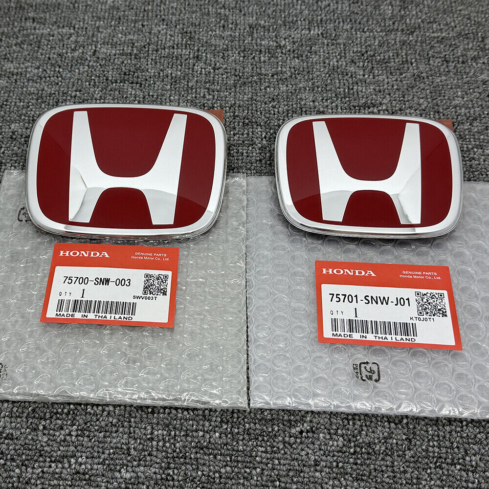 Front Trunk JDM Red Emblem For Honda Civic 2006-2015 Sedan 4-Door EX LX SI Badge