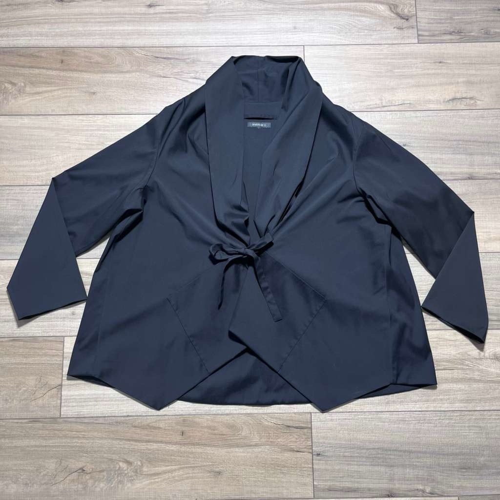 Lafayette 148 New York Womens Tie Front Jacket Black See Measurements