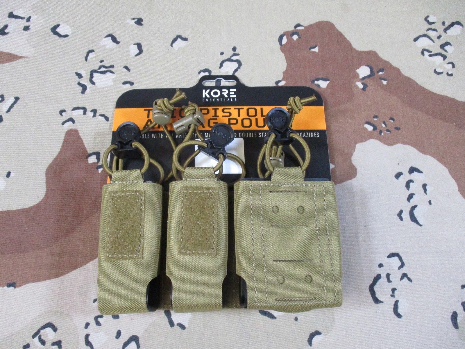 Kore Essentials Trio Pistol + Mag Pouch - Laser Cut 1000D Nylon - Coyote Tan