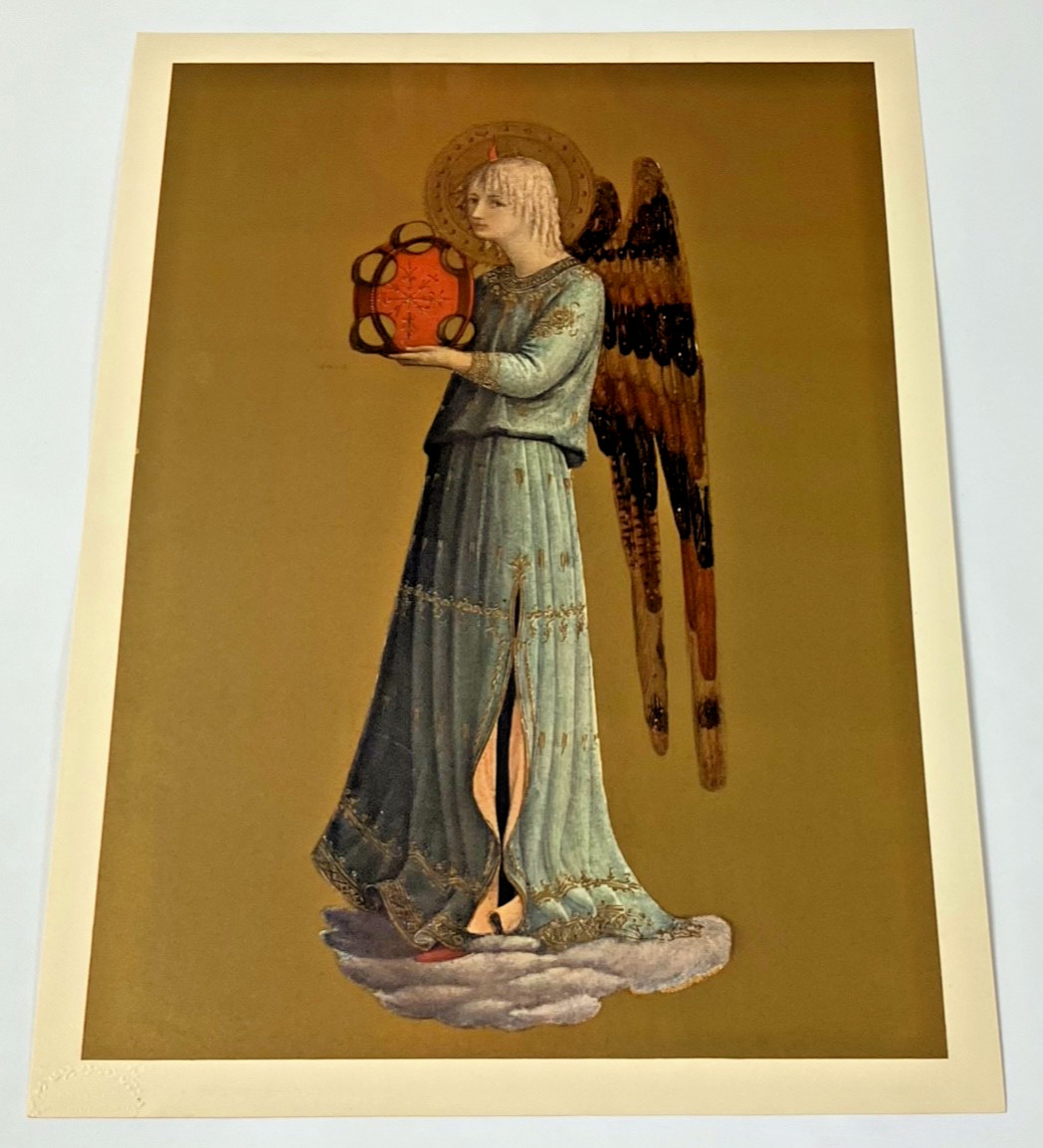 1940\'s Angel Art Print Roberto Hoesch Italy Angelo Musicante by Beato Angelico