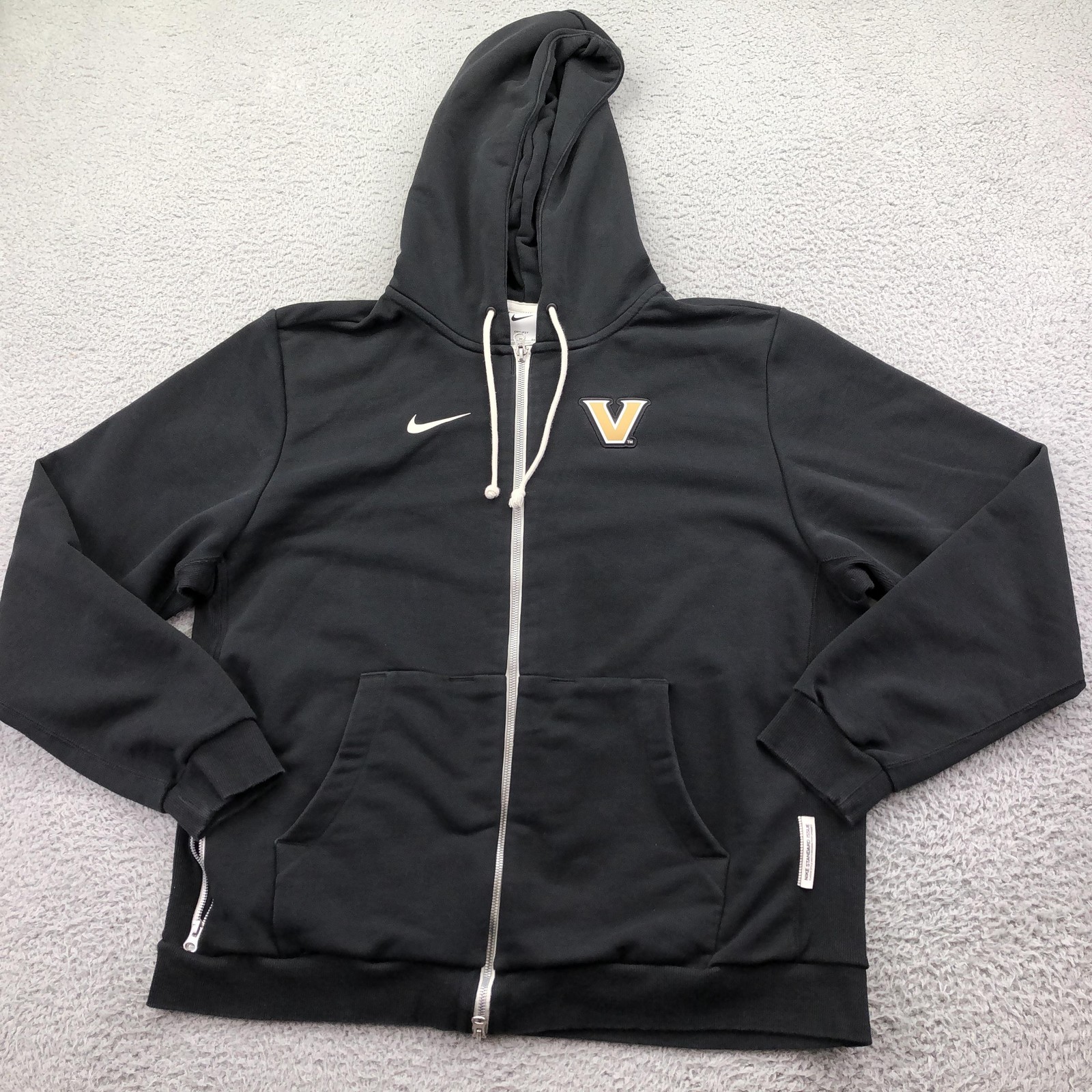 Vanderbilt Commodores Hoodie Mens XL Black NCAA Football Nike Dri Fit Full Zip