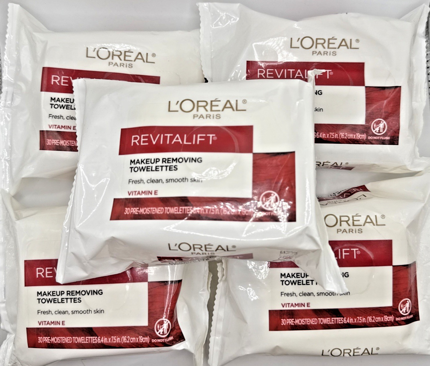 5x L\'Oreal Revitalift Makeup Removing Towelettes, 30 ct