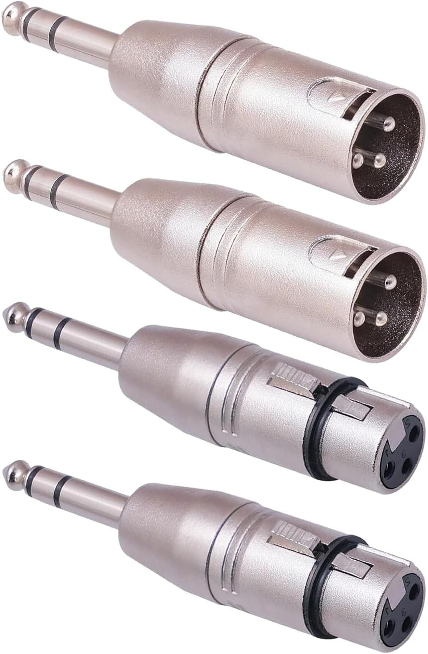 1/4 to XLR Adapter 4 Pack, 1/4