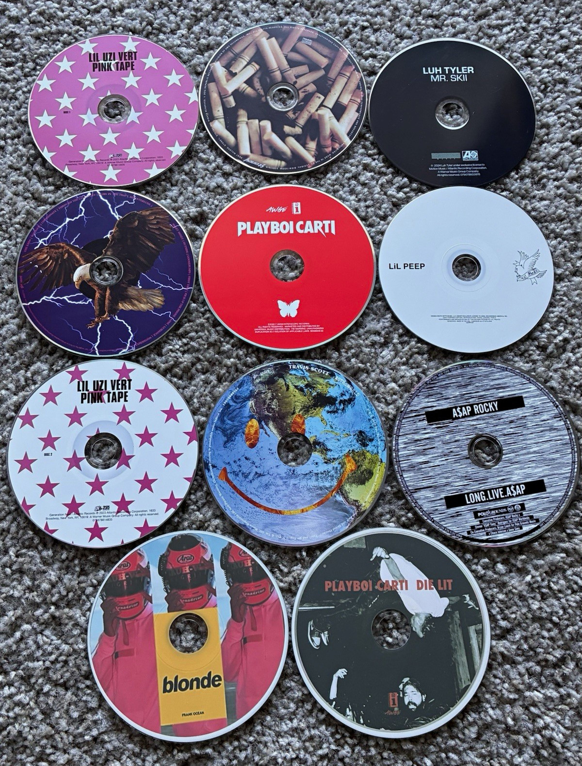 11 CD Lot Hip-Hop: Lil Uzi Vert, Playboi Carti, Lil Peep, Post Malone A$AP Rocky 11 CD Lot Hip-Hop: Lil Uzi Vert, Playboi Carti, Lil Peep, Post Malone A$AP Rocky